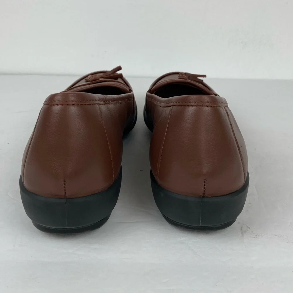 Hotter Alice Women's Tassel Loafers Size 8 Color Brown Leather Preppy‎ Career
